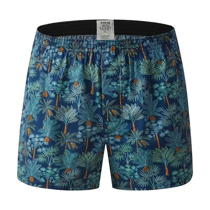 Herren-Unterwäsche, Boxershorts, Baumwolle, Schlafunterhose, hochwertige Marken, kurz bedruckt, locker, bequem, Homewear, Herrenhöschen