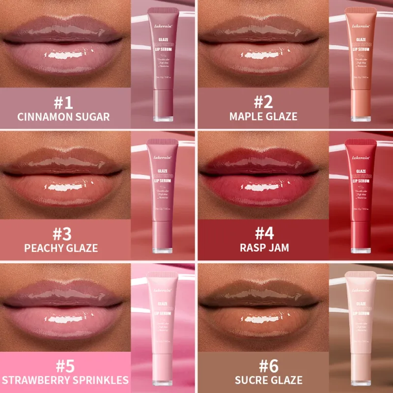 Siero per labbra colorato Smalto Idratante Alta brillantezza Colore duraturo Idratante Cura delle labbra Dewy Peachy Trattamento labbra non appiccicoso Trucco morbido — image 3