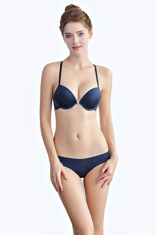 Bequemes Push-up-BH-Set für Damen mit Schnalle vorne und Schultergurt, sexy Dessous für Damen — image 7