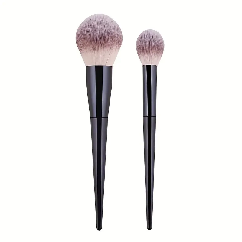 2 stk professionelt makeup børstesæt blød nylon børster ansigtsbørster til Foundation Blush Powder Contour Highlighter & Eyesh