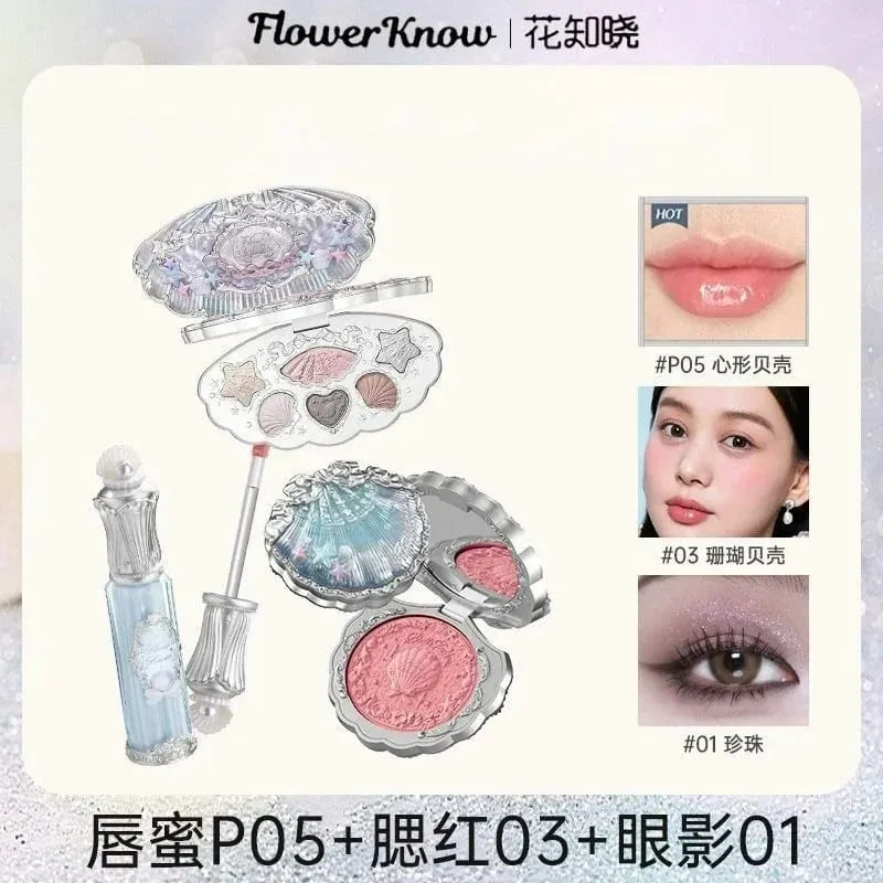 Flower Know Shells Jewel Collection Coffret de maquillage cadeau fard à paupières fard à joues rouge à lèvres Kit visage — image 11
