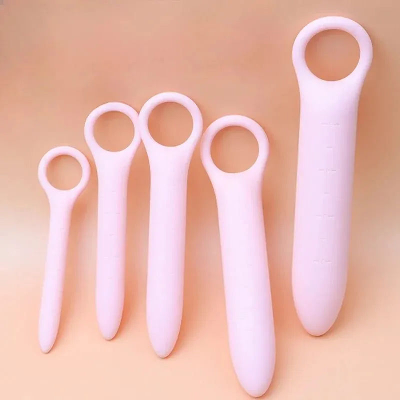 5 unids/set tapones anales de silicona suave con escala estimulador Anal para principiantes entrenador juguete de juego sexual corte trasero tapón Anal para coqueteo femenino