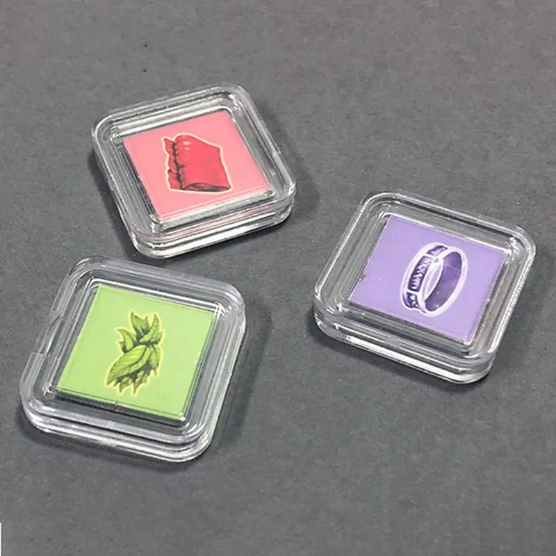 Conteneurs de protection carrés en plastique transparent, 10 pièces, étui pour jetons, support de jeu de société, boîtes de collection de cartes, tendance — image 1