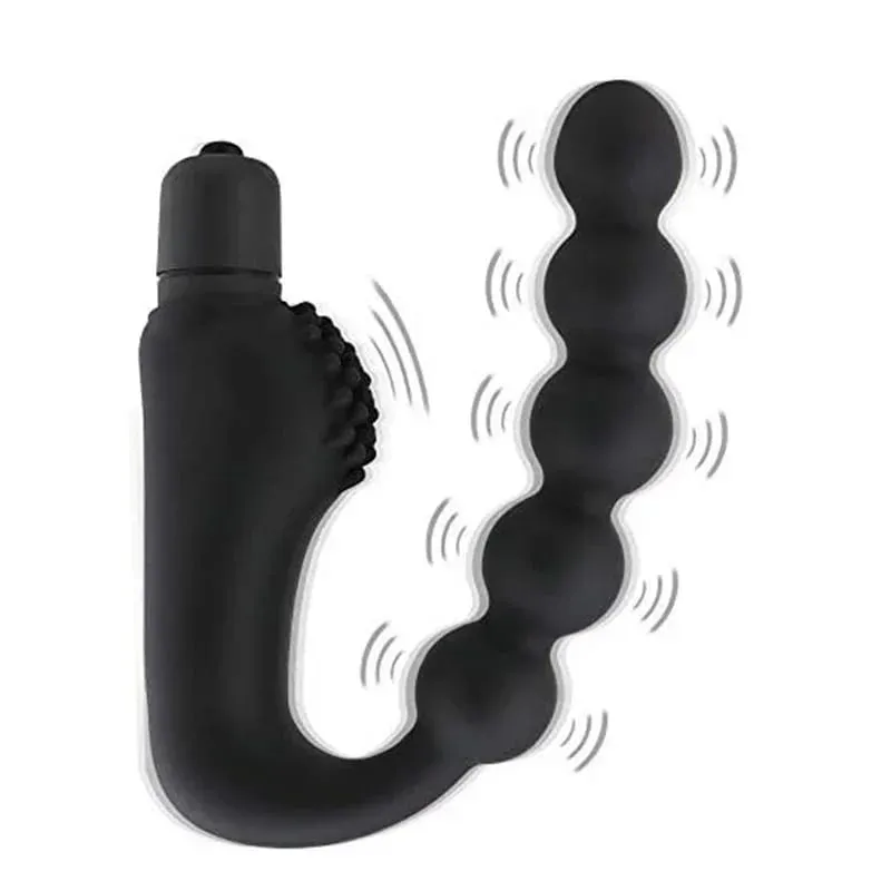 Perline vibranti massaggiatore prostatico plug anale motori impermeabili 10 velocità stimolazione culo ano silicone uomo donna giocattoli del sesso — image 1