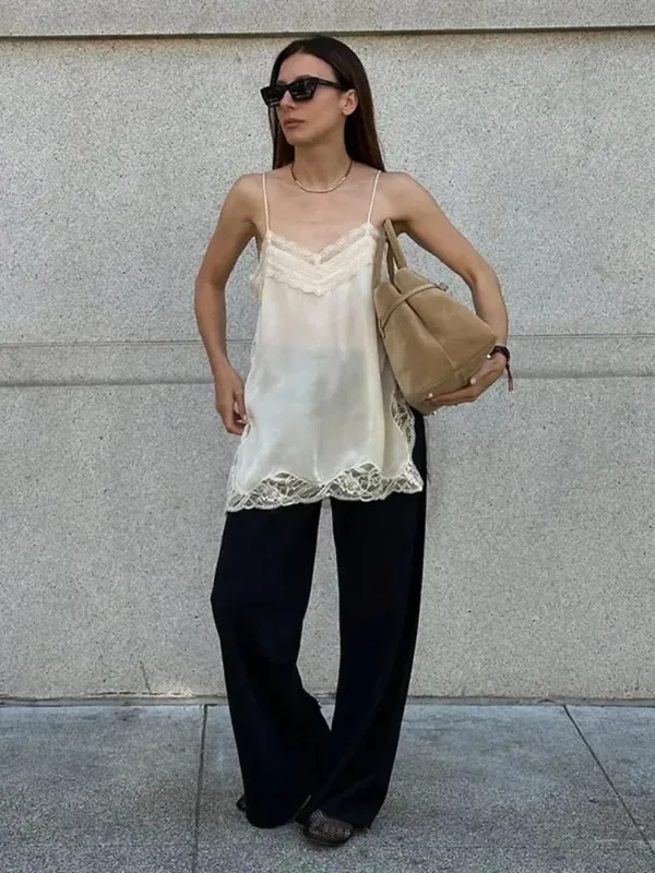Abito lungo da donna in raso solido con fionda Abito lungo senza maniche con scollo a V senza schienale casual Abiti a pieghe 2026 Abiti da sera per le vacanze estive — image 11