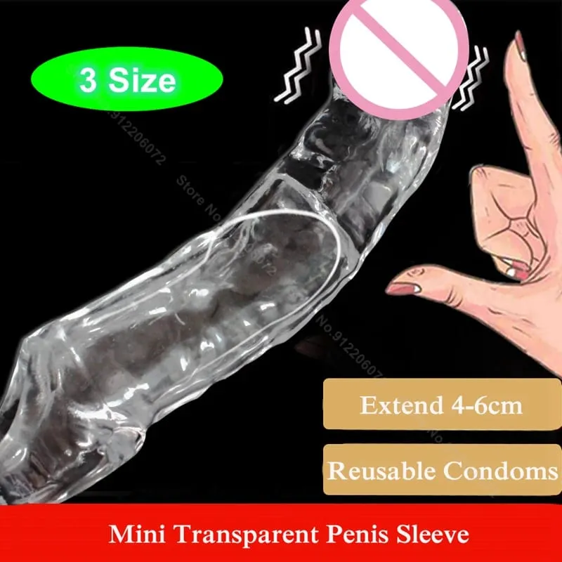 ชายขยายแขนอวัยวะเพศชายExtenderถุงยางอนามัยReusable Dildo Enhancerเพศของเล่นสำหรับผู้ชายDelay Ejaculation Cockหัวฉีด — image 2