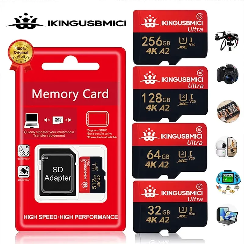 Memória de qualidade confiável 32/64/128/256/512gb mini smartphone durável alta micro original 10 cartão flash classe tf qualidade rápido u3 — image 1
