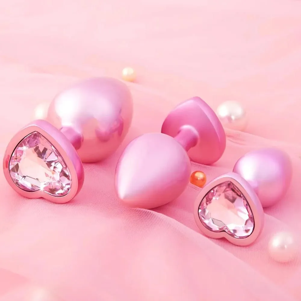 3 tamanhos de cristal diamante coração base metal anal plug iniciante butt plug masturbação estimulador sexo massageador adulto brinquedos sexuais — image 5
