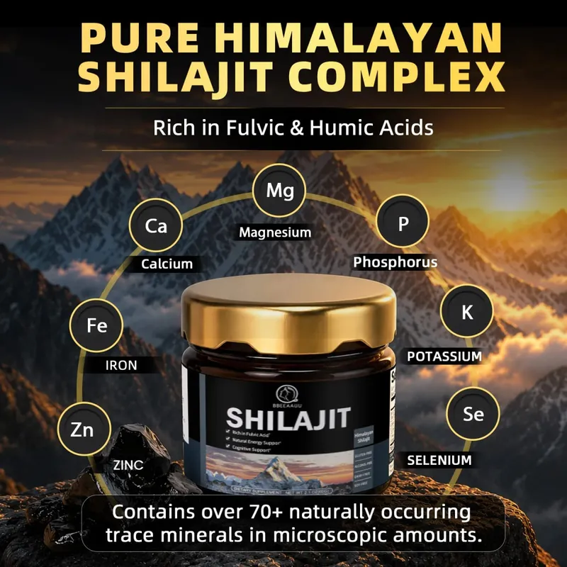 204 mg natürliches Shilajit-Harz, Originalgetränk, Mineralstoffzusätze für die Gesundheit des Immunsystems, den Stoffwechsel und die allgemeine körperliche Gesundheit — image 1
