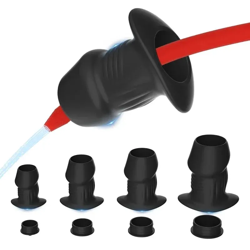 Hollow silikonowy koralik analny Butt Plug Anus Dilator tunel ekspansja lewatywa masaż prostaty zabawki erotyczne dla kobiet mężczyzn masturbacja — image 1