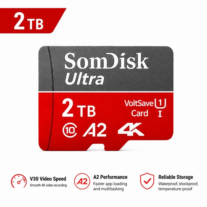 การ์ด Micro SD/TF ขนาด 128GB การ์ดความจุขนาดใหญ่ Class10 สูงถึง 100MB/s การ์ดเก็บข้อมูลกันน้ำใช้สำหรับกล้อง/เครื่องบันทึกการขับขี่ — image 8