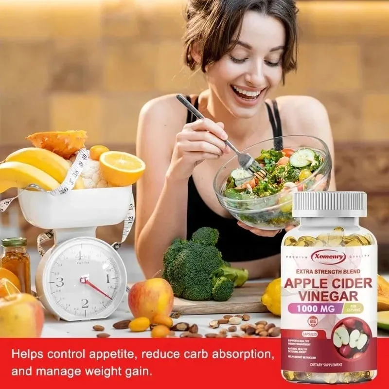 Apple Cider Vinegar Capsules - Supports Digestive Health Natural Detoxification Constipation Relief Healthy Weight Management — image 4