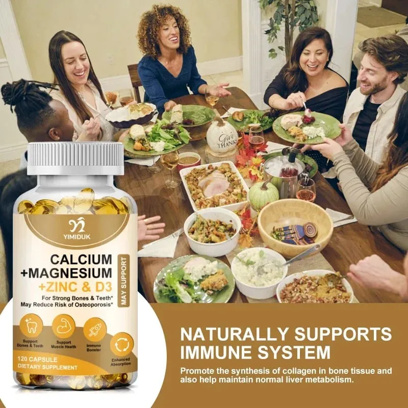 Suplemen Sokongan Tulang & Otot dengan Kalsium Magnesium Zink & D3 Menyokong Tulang Kuat Kekebalan & Daya Daya Gigi — image 7