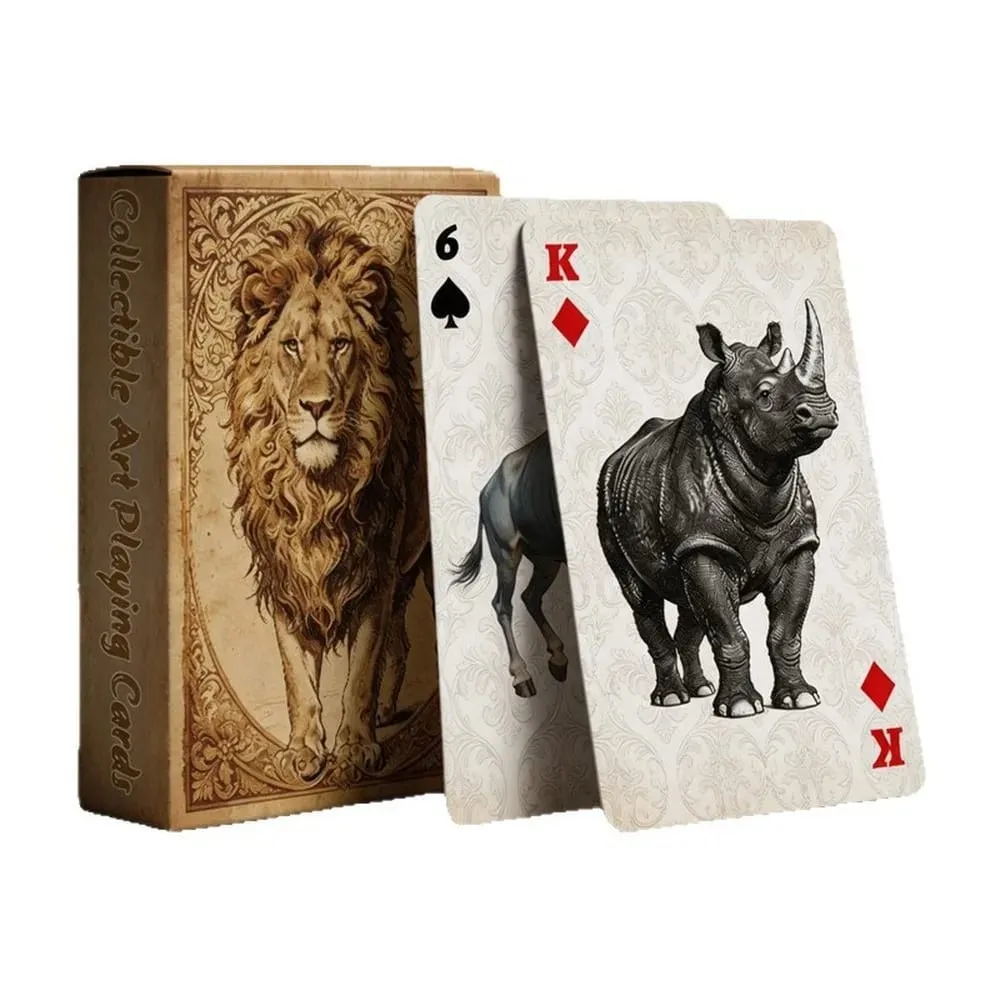 Carte da gioco Savannah Animal Mazzo di carta premium Carte da poker mescolate lisce per giochi da tavolo per feste e spettacoli magici — image 5