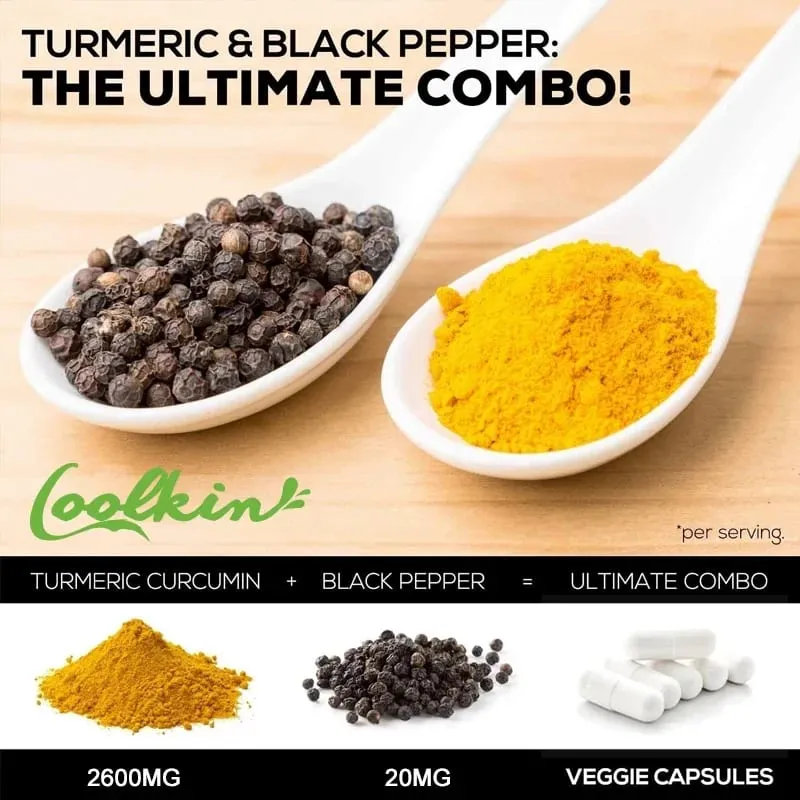 Curcumin-Ergänzungsmittel mit schwarzem Pfeffer, 2600 mg, enthält 95 % Curcumin. Nahrungsergänzungsmittel zur Gelenkunterstützung mit verbesserter Absorption — image 4