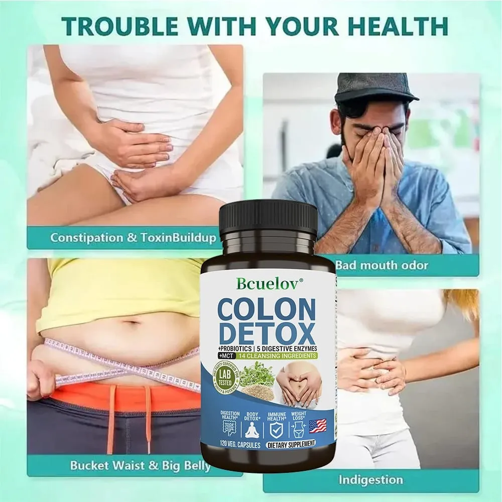 Colon Detox Probiotics Containing Psyllium Husk Relieves Constipation and Bloating Cleansing Supplement — image 5