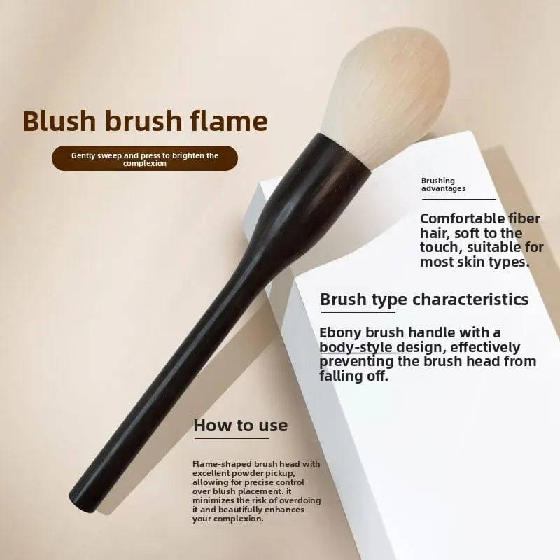 9pcs Ebony Wood Chinese Vintage Style Makeup Brushes Set Powder Blush Foundation Sculpting Highlighter Blending Cosmetic Brushes — image 3