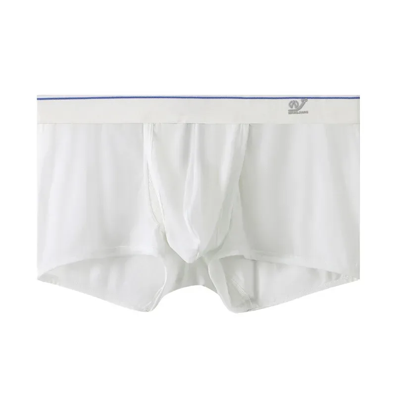 1 PCS 얼음 실크 공간 캡슐 속옷 남자 구획 솔리드 여름 통기성 울트라 얇은 복서 반바지 Transparentes Hombre