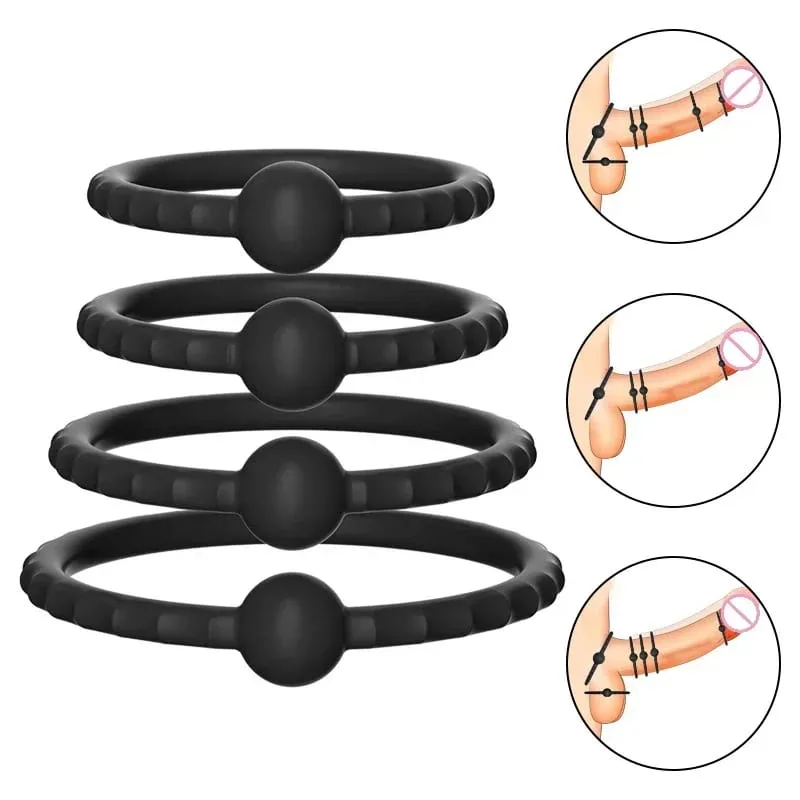 Gà Trống Nhẫn Silicone Bóng Miếng Dán Trì Hoãn Xuất Tinh TPE Dương Vật Nhẫn Cho Nam Đồ Chơi Tình Dục Có Thể Điều Chỉnh Tinh Dịch Vòng Khóa SM Dương Vật tay Áo — image 12