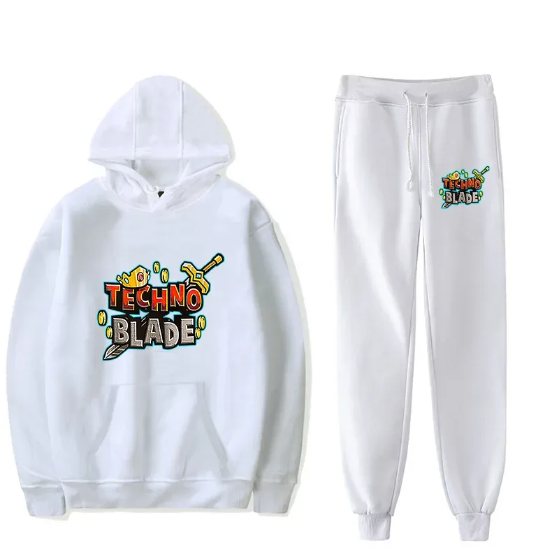 Harajuku Comfortable technoblade Print Sweatshirt Sweatpants Suit Men/Women Hoodies+ Trousers Suit Cute 2 Piece Set Clothes — image 32