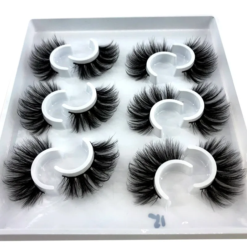 2/4 pairs of natural false eyelashes 3D mink eye eyelash extension mink eye eyelash beauty — image 4