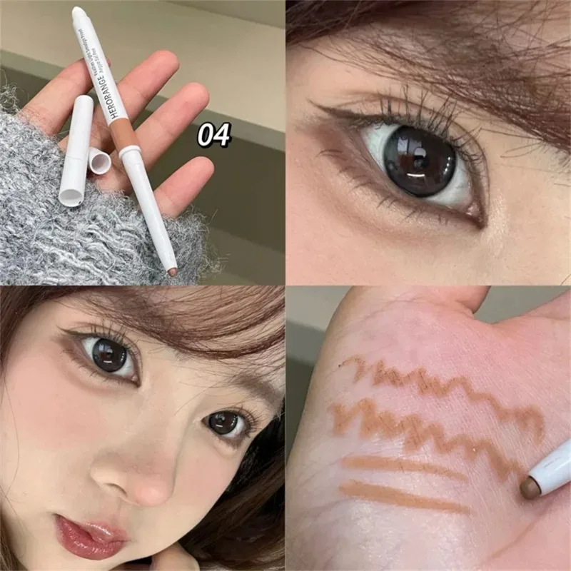 Double-ended Ultra-fine GEL ดินสออายไลเนอร์สีชมพูสีน้ำตาลภายใต้ปากกาเน้นข้อความกันน้ำ Matte Aegyosal โกหก Silkworm Eye Makeup — image 21