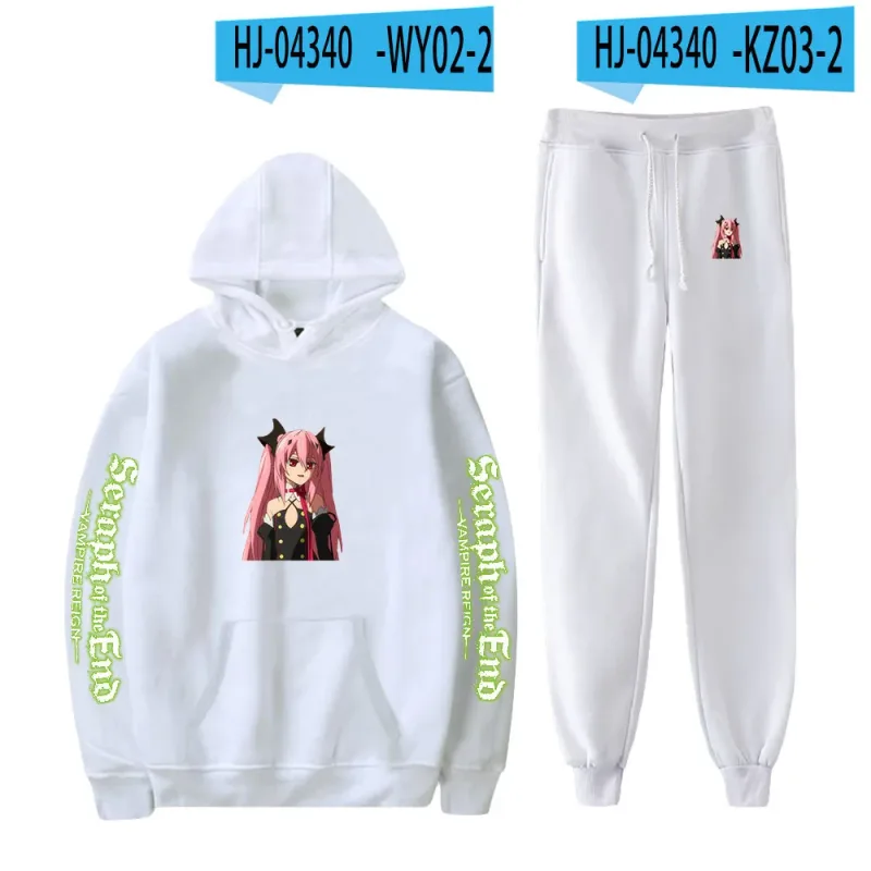 Harajuku Comfortable Seraph of the End Print Sweatshirt Sweatpants Suit Hoodies+ Trousers Suit Boys/Girls 2 Piece Set Clothes — image 28