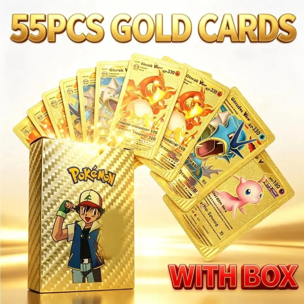 Versione inglese Carte collezionabili Golden Monster 55 carte con confezione regalo carte rare lucide carte da gioco anime da collezione — image 2