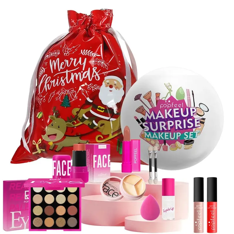 Weihnachtsüberraschungs-Make-up-Ball-Geschenkset – 9-teilige Kosmetikkollektion mit Lidschatten und Lippenstiften – perfektes Weihnachtsgeschenk — image 2