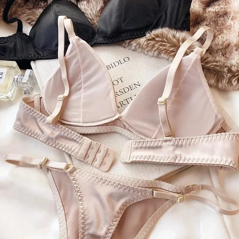 Reggiseno a coppa triangolare francese senza cicatrici, intimo da donna, tessuto sottile e confortevole, anti-cedimento, senza set di reggiseni con anelli in acciaio