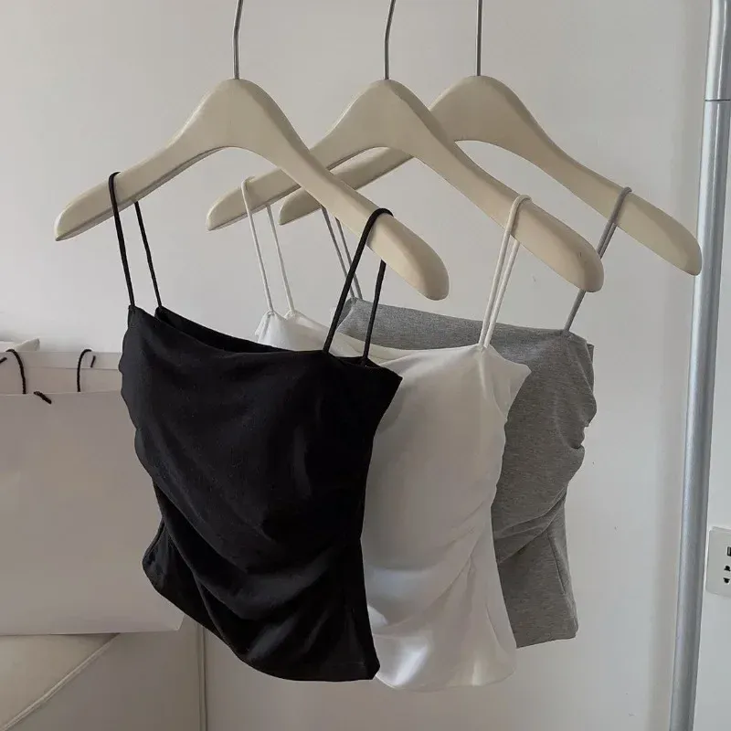 Solidna, dopasowana, zapinana na zamek kamizelka z paskiem na klatkę piersiową, odzież wewnętrzna Slim Fit, wyszczuplająca, krótka koszulka wierzchnia Gyaru — image 3