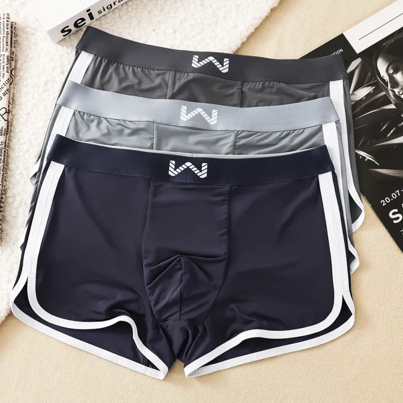 3st/pack Ice Silke Andas Antibakteriellt Mesh Herrkalsonger Stor Space Pouch Trosor Höga elastiska midjeband Boxer Homme — image 20