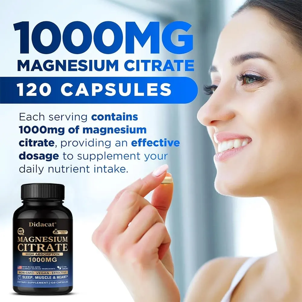 Magnezyum Sitrat - Kalp Kası Sinir Kemik Sağlığı için Maksimum Emilim ve Yüksek Etkili Magnezyum Kompleksi Takviyesi — image 3