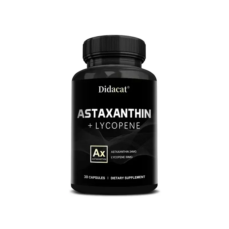 Astaxanthin 24mg + Lycopene 50mg Antioksidan Semulajadi Daripada Mikroalga Suplemen Astaxanthin Menyokong Kesihatan Kulit Mata Bukan GMO — image 8