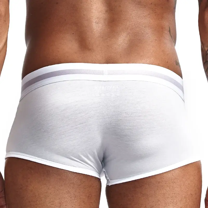 Men's Underwear Youth U Raised Low Waist Cotton Quadrangle Pants Solid Color Large Men's Shorts — image 7