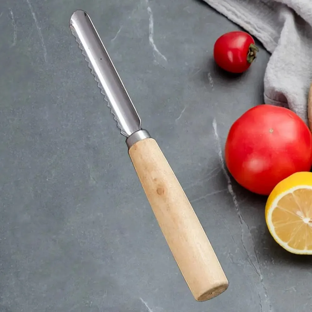 Corer Tool Kitchen Stainless Steel Pear Pitter Anti-Slip Manual Kitchen Corer with Wood Handle for Fruit Slicing Cooking Salad