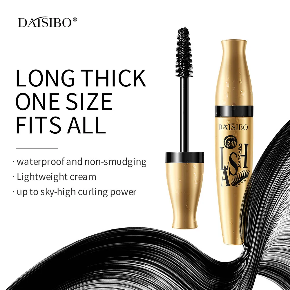3D มาสคาร่าไฟเบอร์ยาวสีดำกันน้ำมาสคาร่าสีดำ Volume Curling Eyelash EXTENSION แต่งหน้าเครื่องสำอางค์มาสคาร่า Liquid — image 3