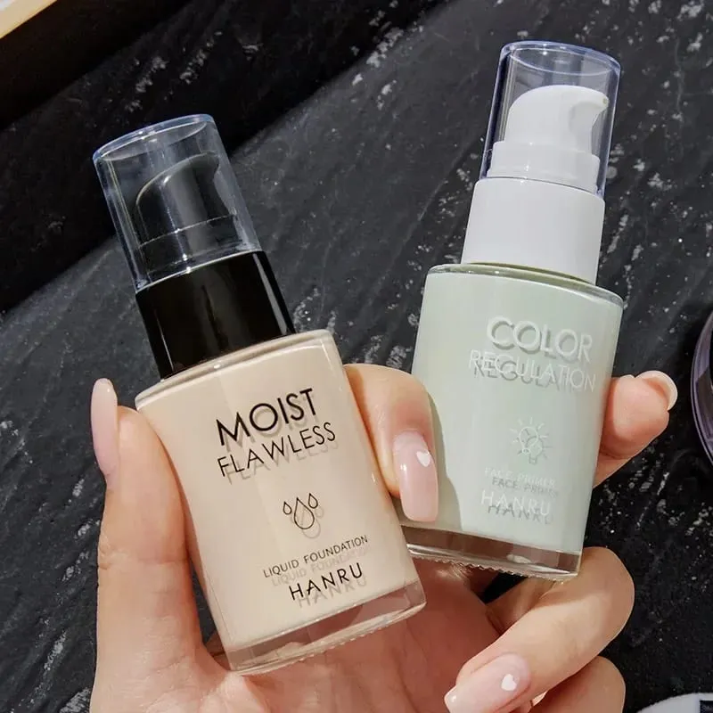 4 stuks make-upset initiële schoonheid huidmake-up primer hydraterende oliecontrole 3-in-1 setting poeder cosmetica groothandel kerst