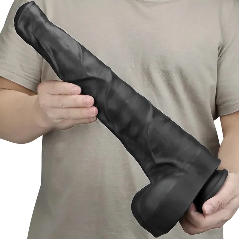 Super Large Horse Dildo 38.5 ซม.พร้อมถ้วยดูดผิวนุ่มรู้สึกขนาดใหญ่อวัยวะเพศชายหนา Phallus Anal Plug Big Dick เพศของเล่นสำหรับผู้หญิง — image 2