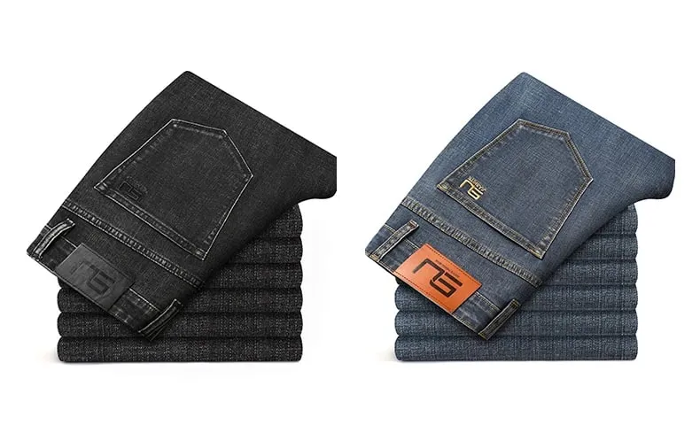 2024 Cotton Stretch Jeans Men Classic Retro Straight Slim Straight Trouser Male Korea Brand Clothing Denim Pants Plus Size 40 — image 8