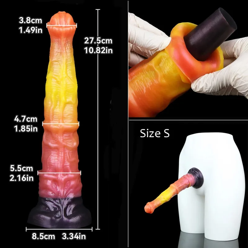Dobbeltlags silikone Fantasy Dog Knot Dildo Blå Butt Plug med Sucker Anal Dilator Onanere Sexlegetøj til Voksen 18+