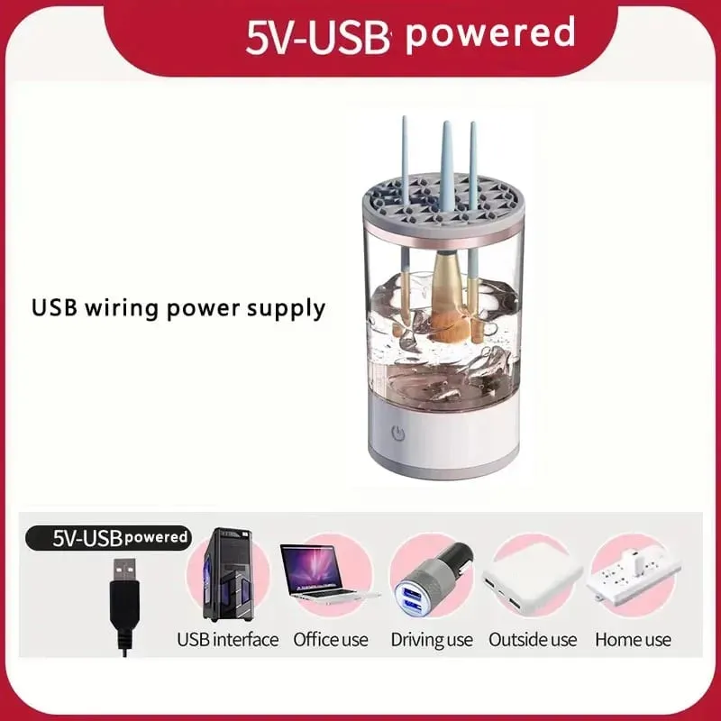 תקע USB נייד חשמלי מנקה מברשת איפור עם מכונת איפור גומי חשמלי USB Quick Cleaner ניקוי מברשת צווארון Brus — image 5