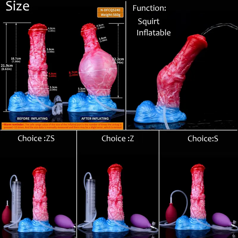Silikon Şişme Boşalma Düğüm Yapay Penis Ayarlanabilir Çevresi Fışkırtma Fantezi At Penis Yetişkin Seks Oyuncakları Anal Dilatör — image 23