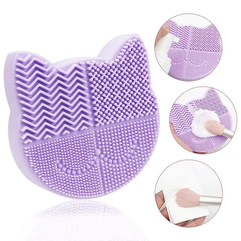 Bàn Chải Trang Điểm Silicon Làm Sạch Hộp Bảo Quản Đồ Trang Điểm Giặt Bụi Thảm Mỹ Phẩm Cọ Dụng Cụ