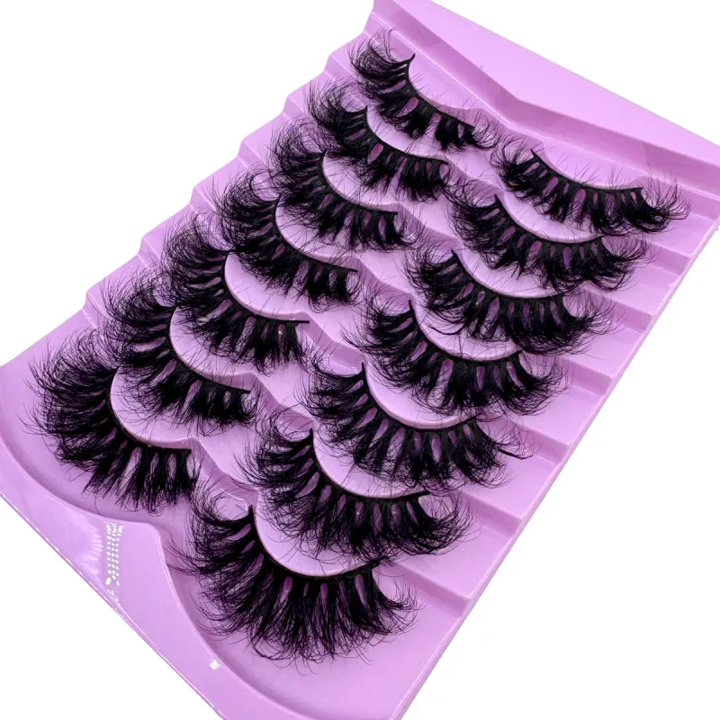 7 Paar flauschige Wimpern 10–25 mm, 3D-Nerzwimpern, lange, dicke, natürliche falsche Wimpern, Großhandel für Wimpernverkäufer, Make-up-Nerzwimpern — image 4