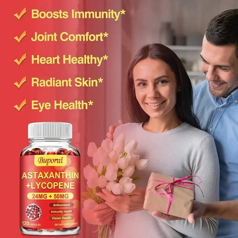 Astaxanthin + Lycopin-Kapseln – Antioxidans unterstützt das Sehvermögen des Herzens und die Gesundheit der Prostata verbessert die Immunität — image 4
