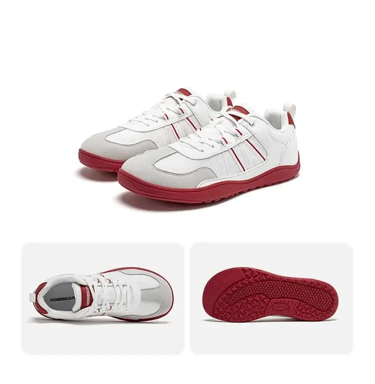 Unisex-Schuhe mit breiter Spitze, Barfuß, Zero Drop, minimalistische Sneakers, Mesh-Kunstleder, Patchwork-Schnürschuhe