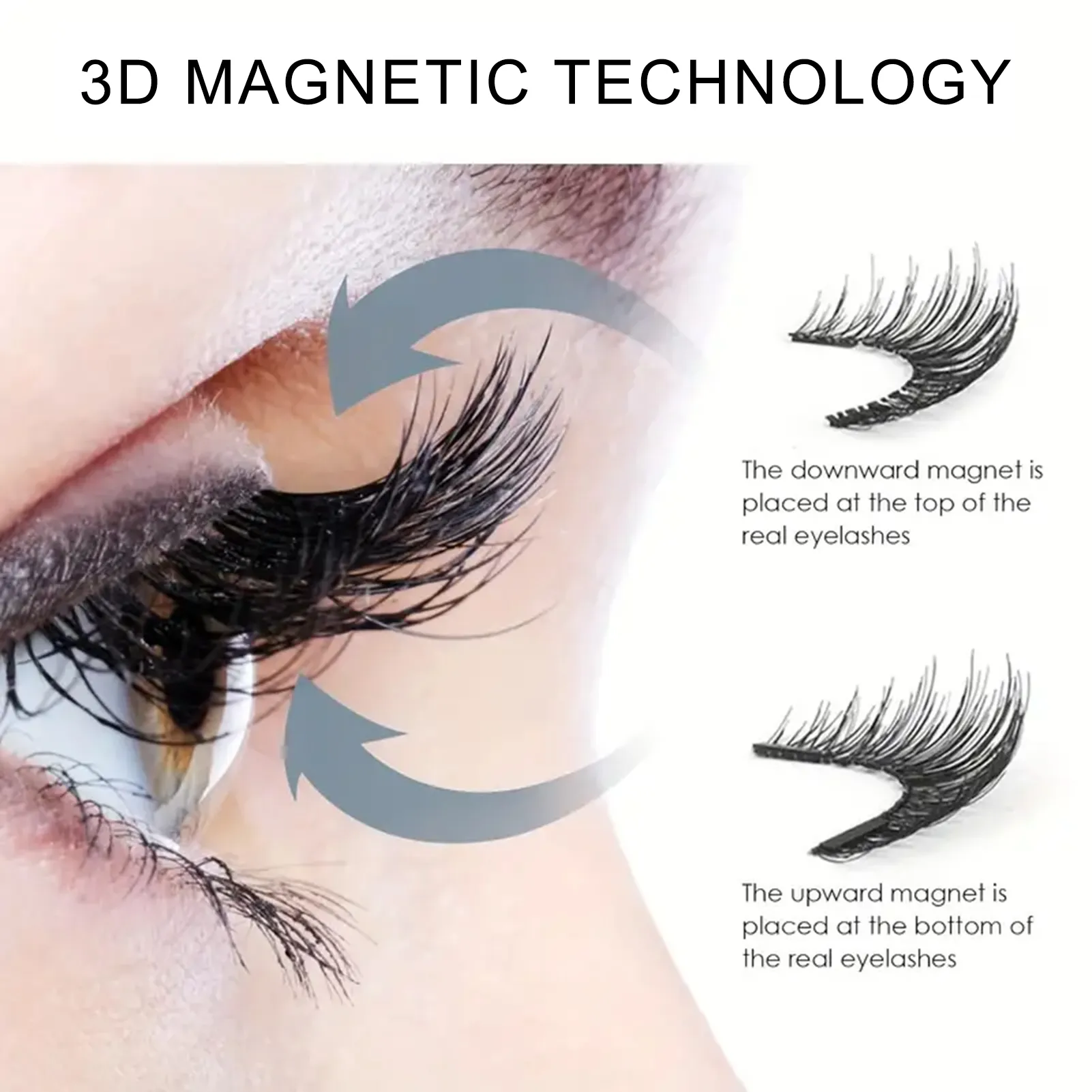 8pcs ขนตาปลอมกาว Cluster Lashes reusable ขนตาปลอม Eye Lash สำหรับ Eye-Lifting Effect DIY แต่งหน้าใช้ — image 4