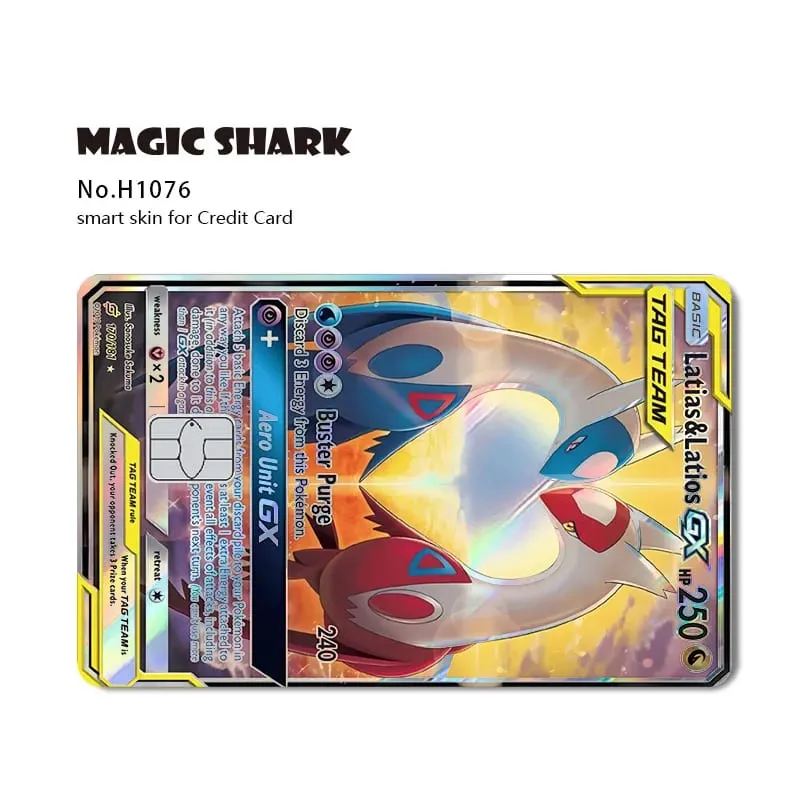 ماجيك القرش ميو تشاريزارد EX Eevee Gengar بيكاتشو TCG بطاقة ثلاثية الأبعاد ليزر الجلد لاصق غشائي لبطاقة الائتمان البنك — image 14
