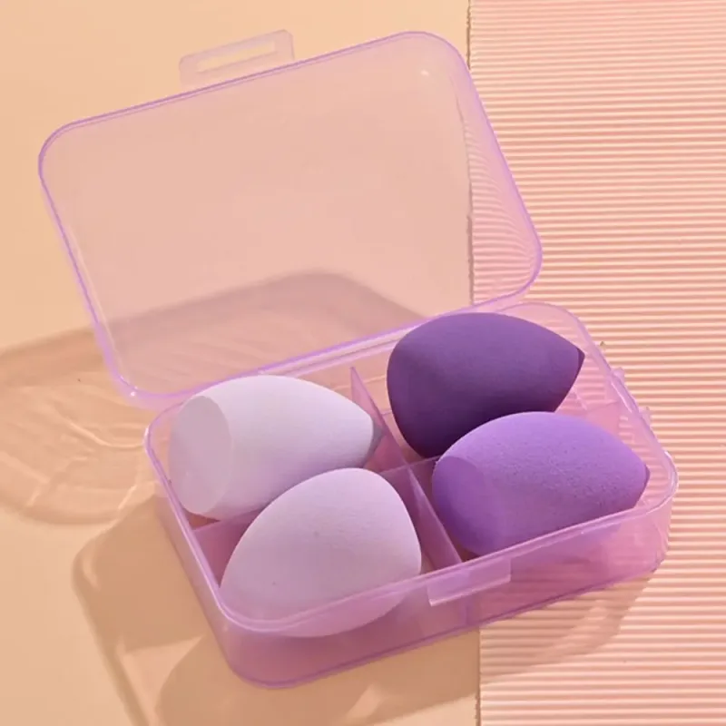 4Pcs Schönheit Pro Foundation Cosmetic Puff Set Trocken Nass Verwendbar Make-Up-Tool Magische Pinsel Mit Box Schwamm Pulver Make-Up — image 12